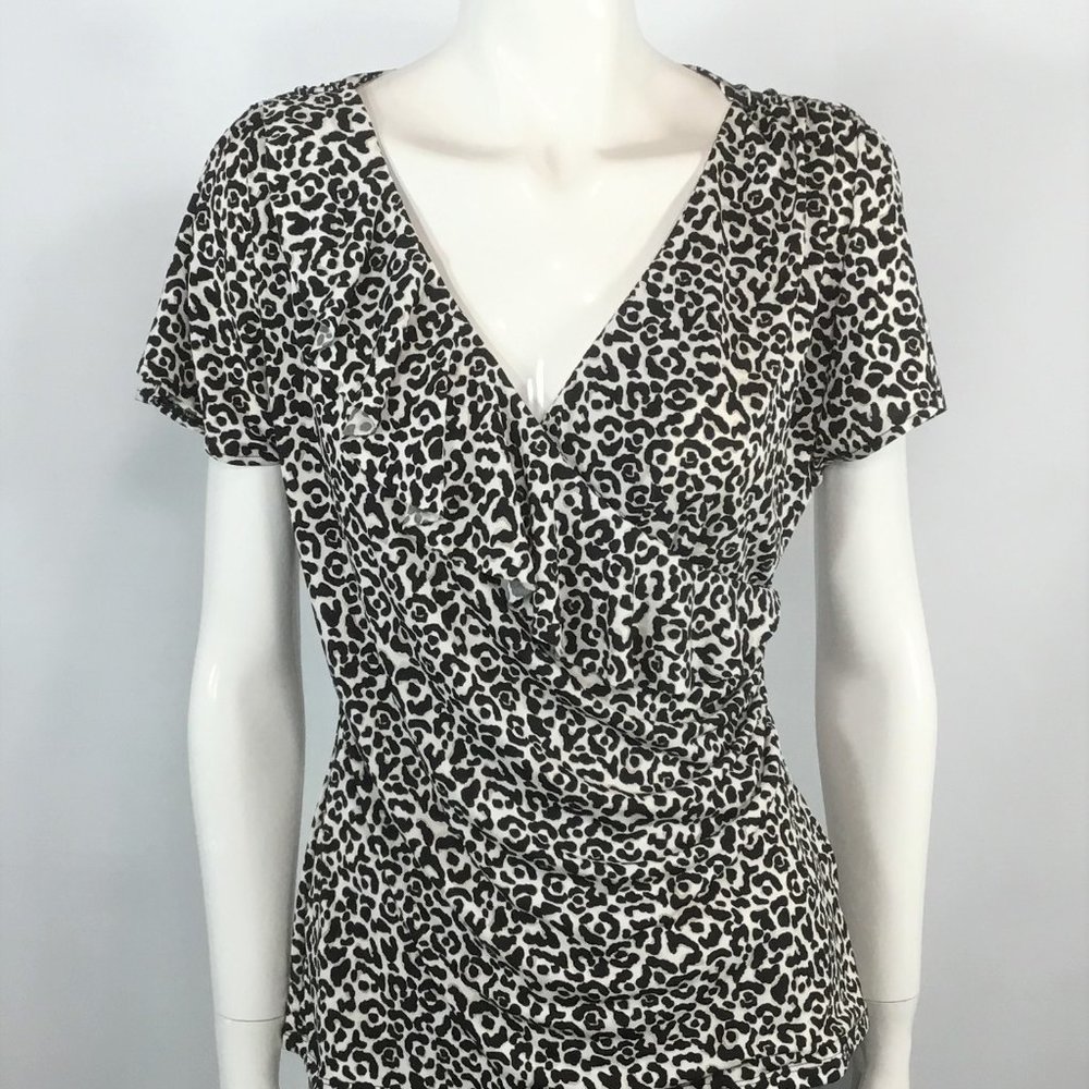 White House Black Market Jersey Ruffle Top